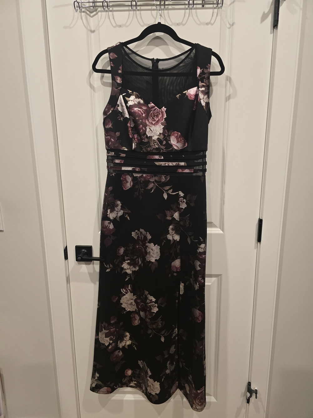 Black Floral Mesh Sleeveless Dress